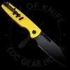 Bestechman Vector Button Lock Knife Gold Aluminum (3.15" Black PVD D2)