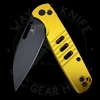Bestechman Vector Button Lock Knife Gold Aluminum (3.15" Black PVD D2)