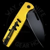 Bestechman Vector Button Lock Knife Gold Aluminum (3.15" Black PVD D2)