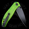 Kubey Knives SNUG Linerlock Black Green Glow Polycarbonate