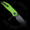 Kubey Knives SNUG Linerlock Black Green Glow Polycarbonate