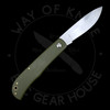 Walk By Faith 777 Knives Ultra-Light Slipjoint Folder Green G10 Titanium Pivot (3.25" Satin)