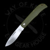 Walk By Faith 777 Knives Ultra-Light Slipjoint Folder Green G10 Titanium Pivot (3.25" Satin)
