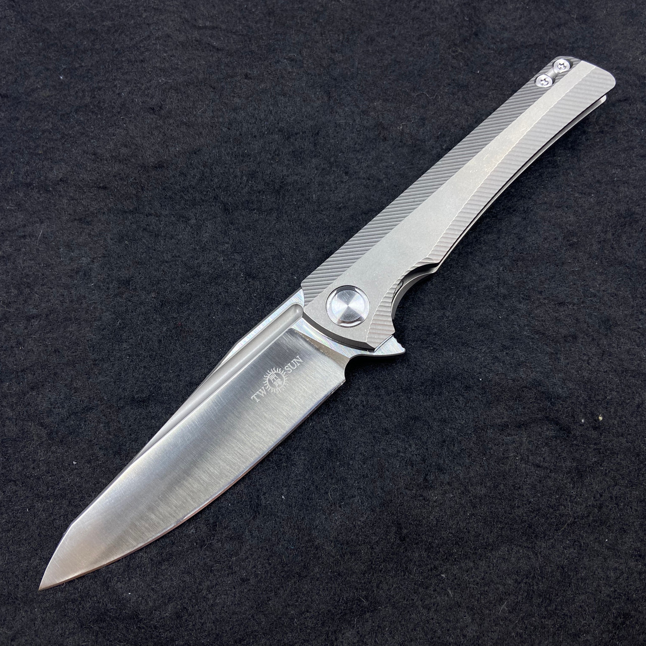 TWOSUN TS184 FOLDING FRAME LOCK KNIFE TITANIUM ALLOY HANDLE PLAIN