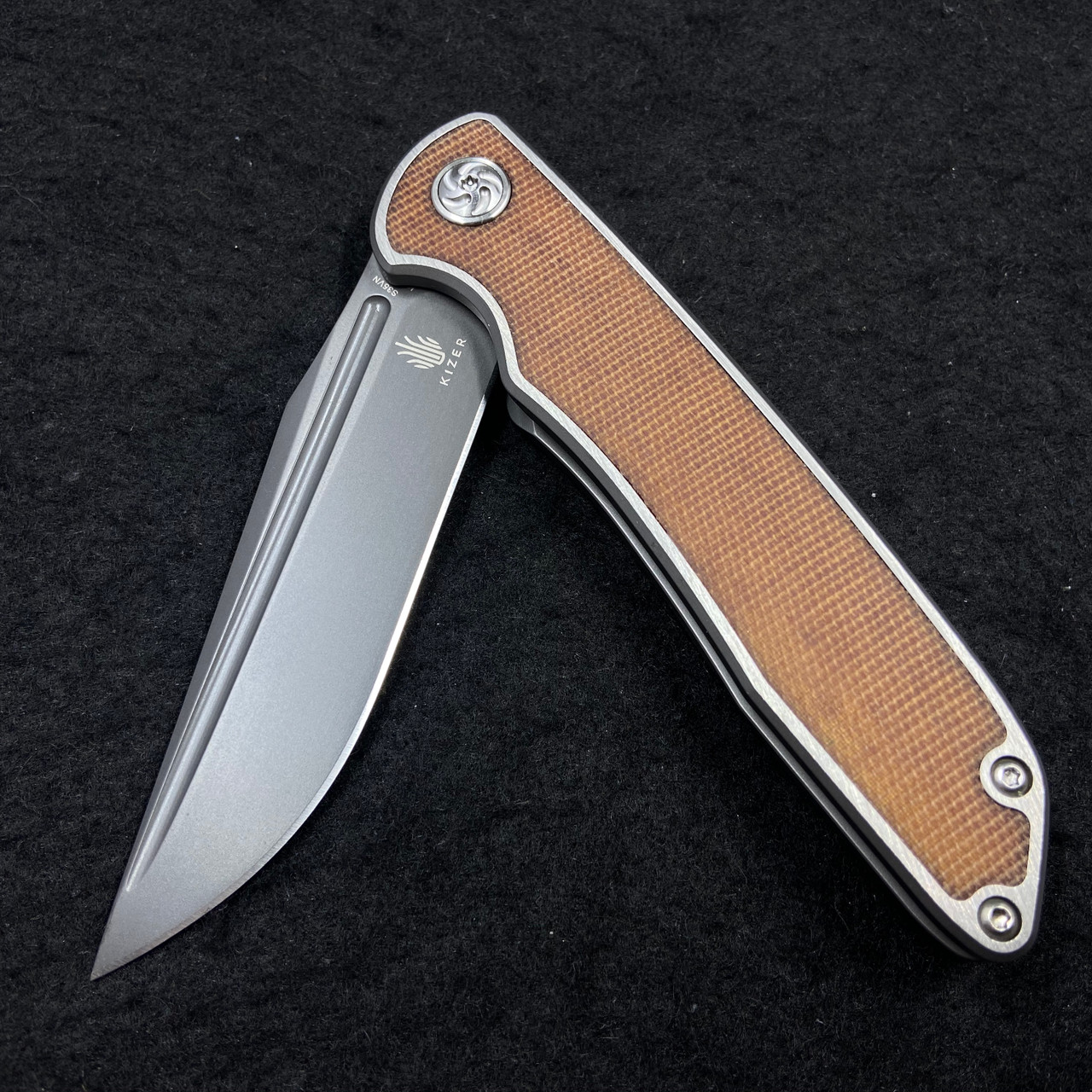 Kizer Nick Swan Matanzas Frame Lock Knife Ti/Micarta Drop Point