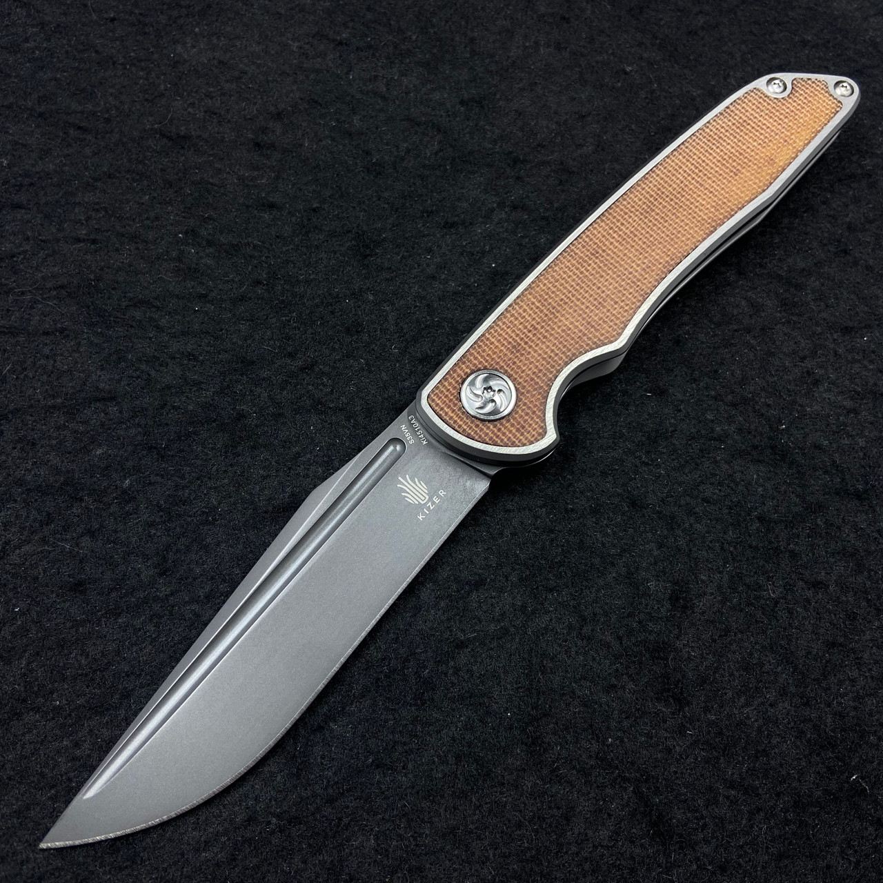 Kizer Nick Swan Matanzas Frame Lock Knife Ti/Micarta Drop Point Kizer Nick Swan Matanzas Frame Lock Knife Ti/Micarta Drop Point