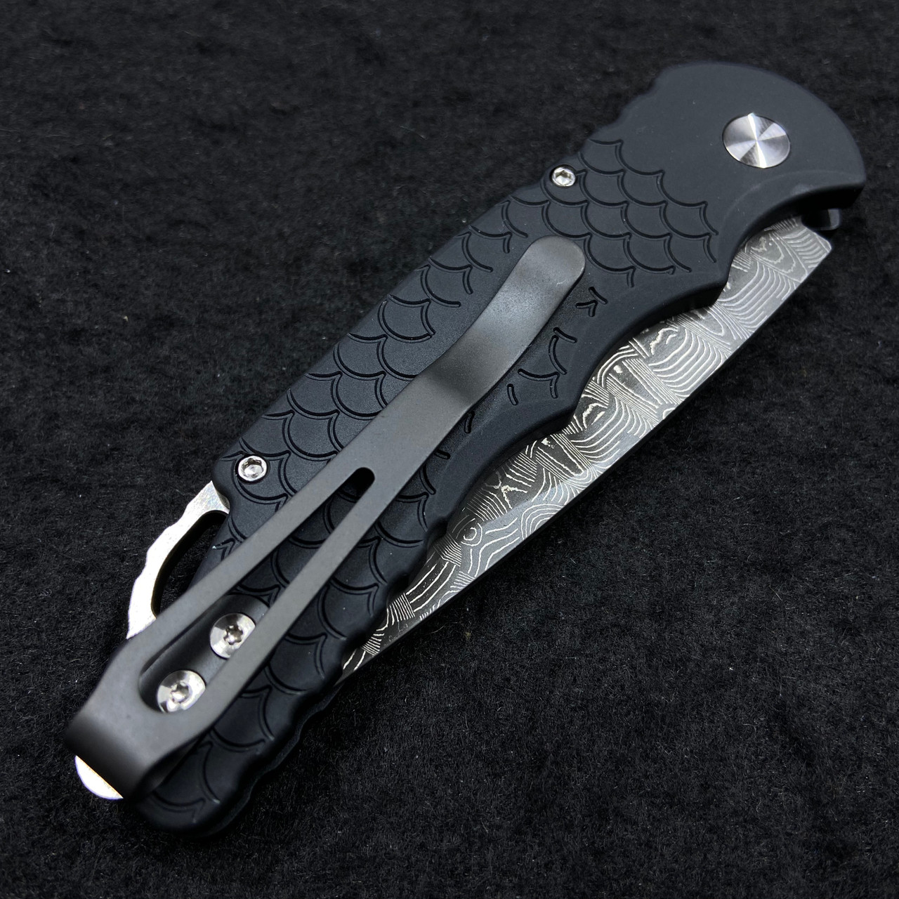 Pro-Tech TR-5 Devin Thomas Stainless Basketwevae Damascus Fish