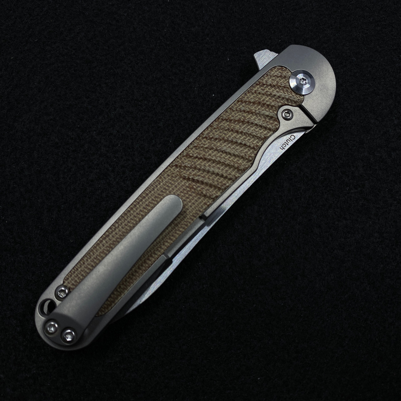 Kizer Clutch Frame Lock Knife Brown Micarta (3.39