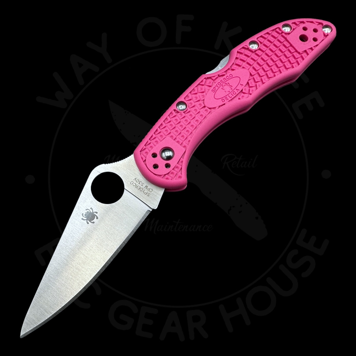 Spyderco Delica 4 Lightweight Lockback Knife Pink FRN (2.88