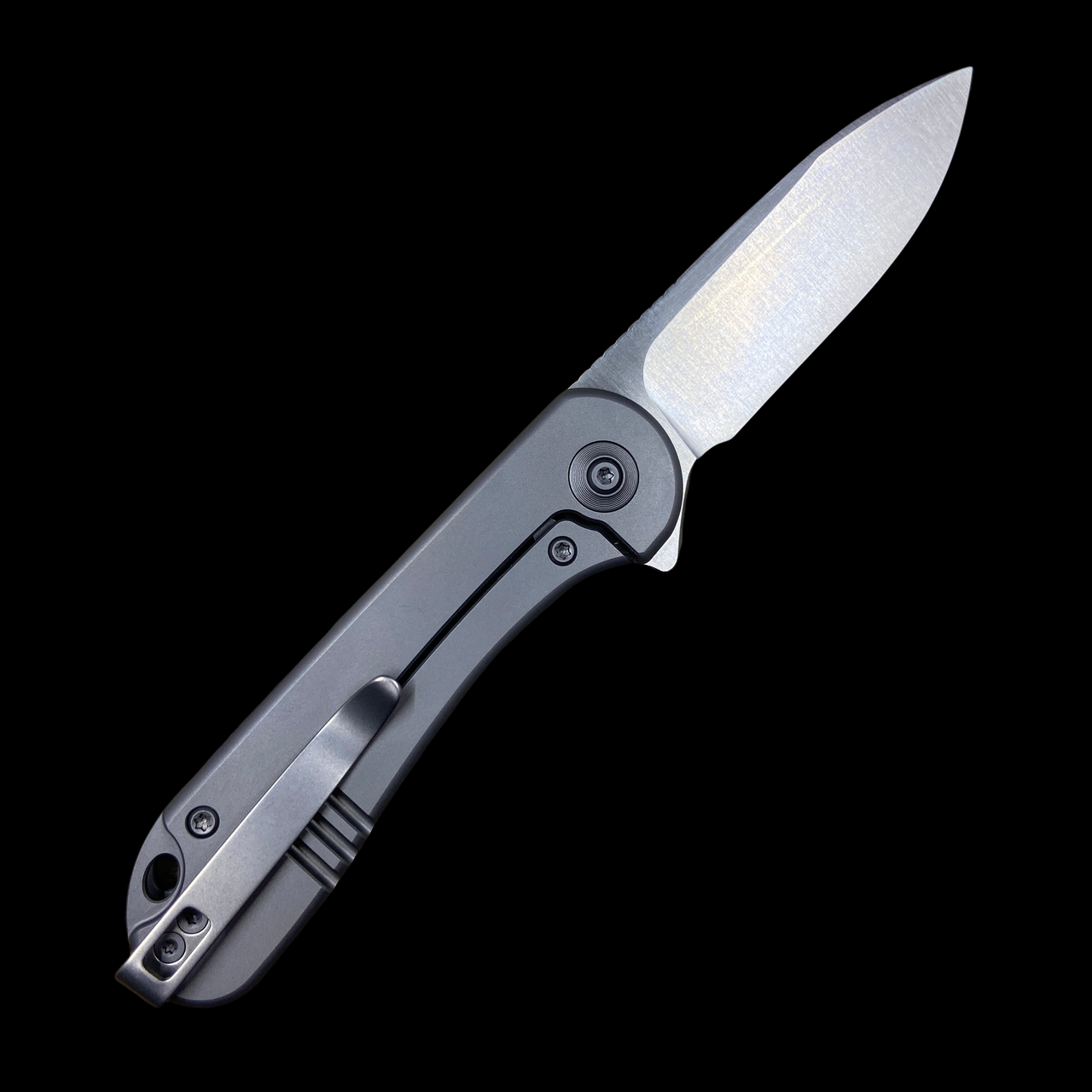 WE Knives Elementum Black Stonewashed 20CV Titanium Frame Lock Flipper  Folding Knife For Sale