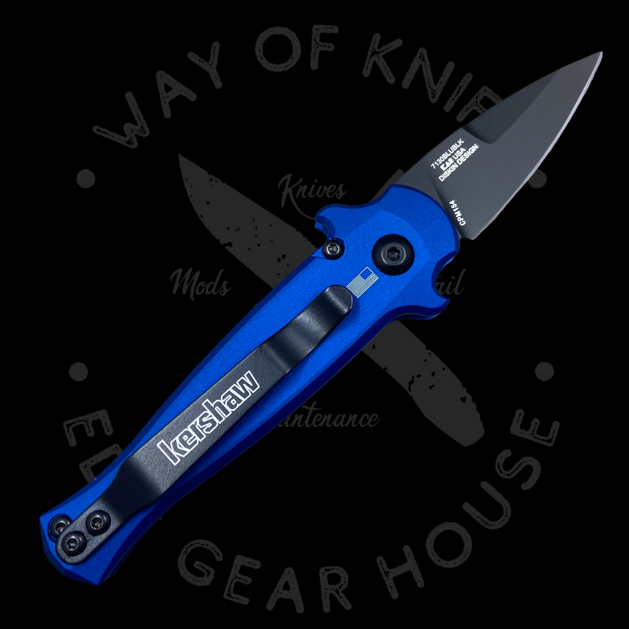 Kershaw Launch 12 CA Legal Mini Stiletto Automatic Knife Blue/CF