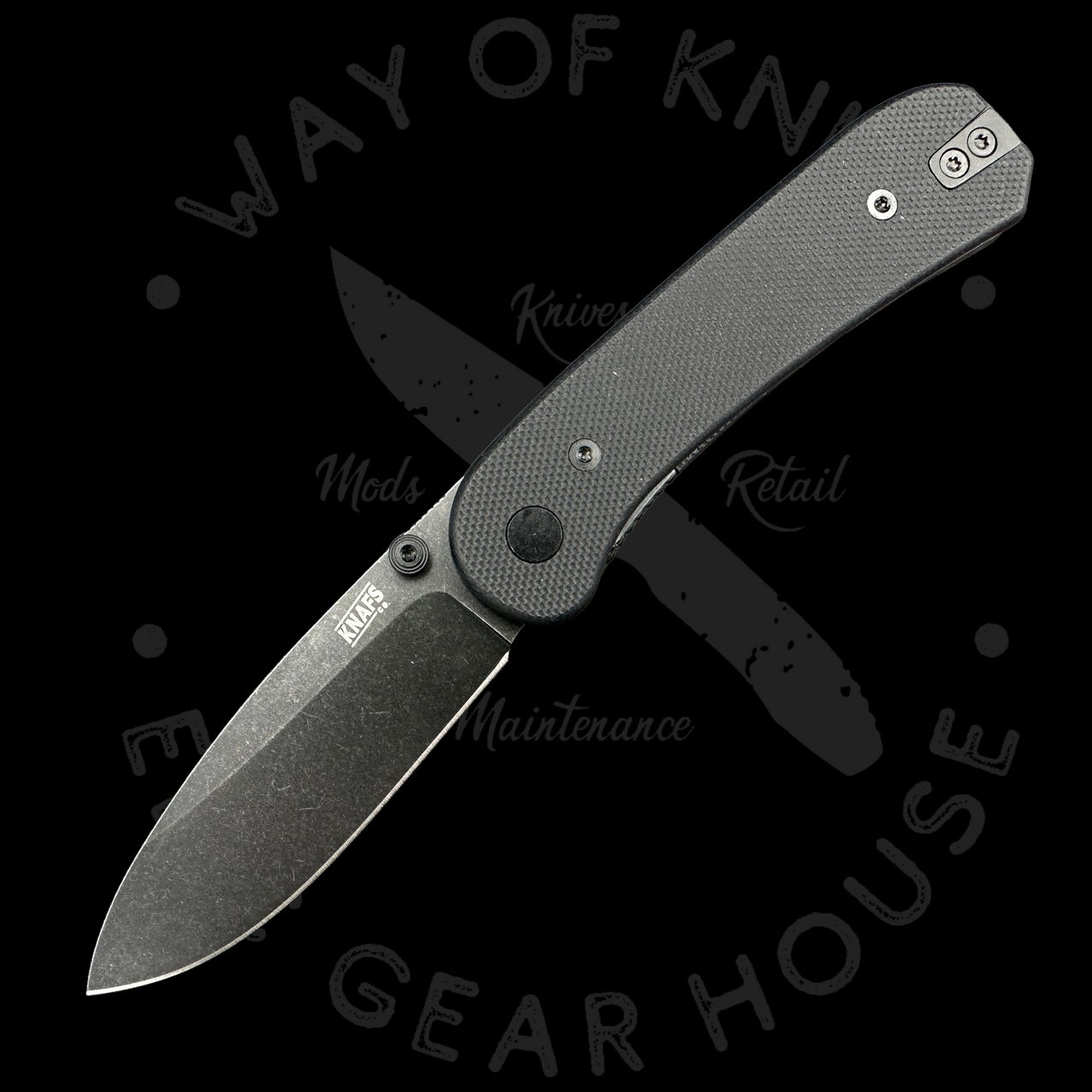 Lander 1 Pocket Knife - Black G10 - D2 – Knafs