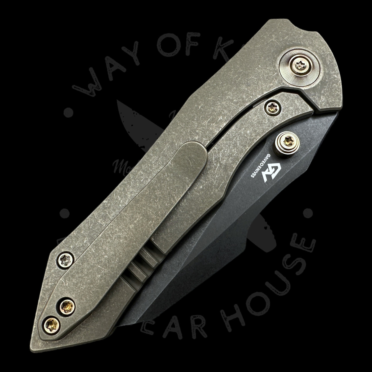 WE Knife High-Fin, WE22005-2, Bronze Titanium, Black CPM-20CV pocket knife