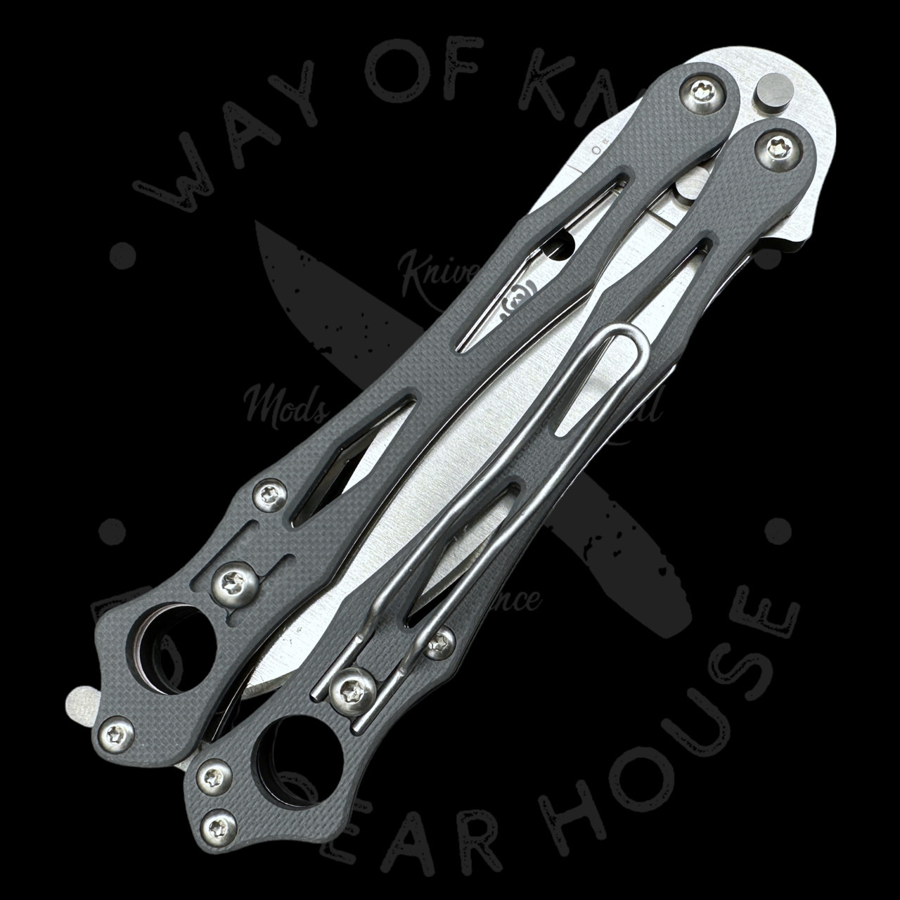 Spyderco SmallFly 2 Butterfly Knife Gray G-10 (3.4 Satin CPM Cru-Wear) -  Way Of Knife & EDC Gear House