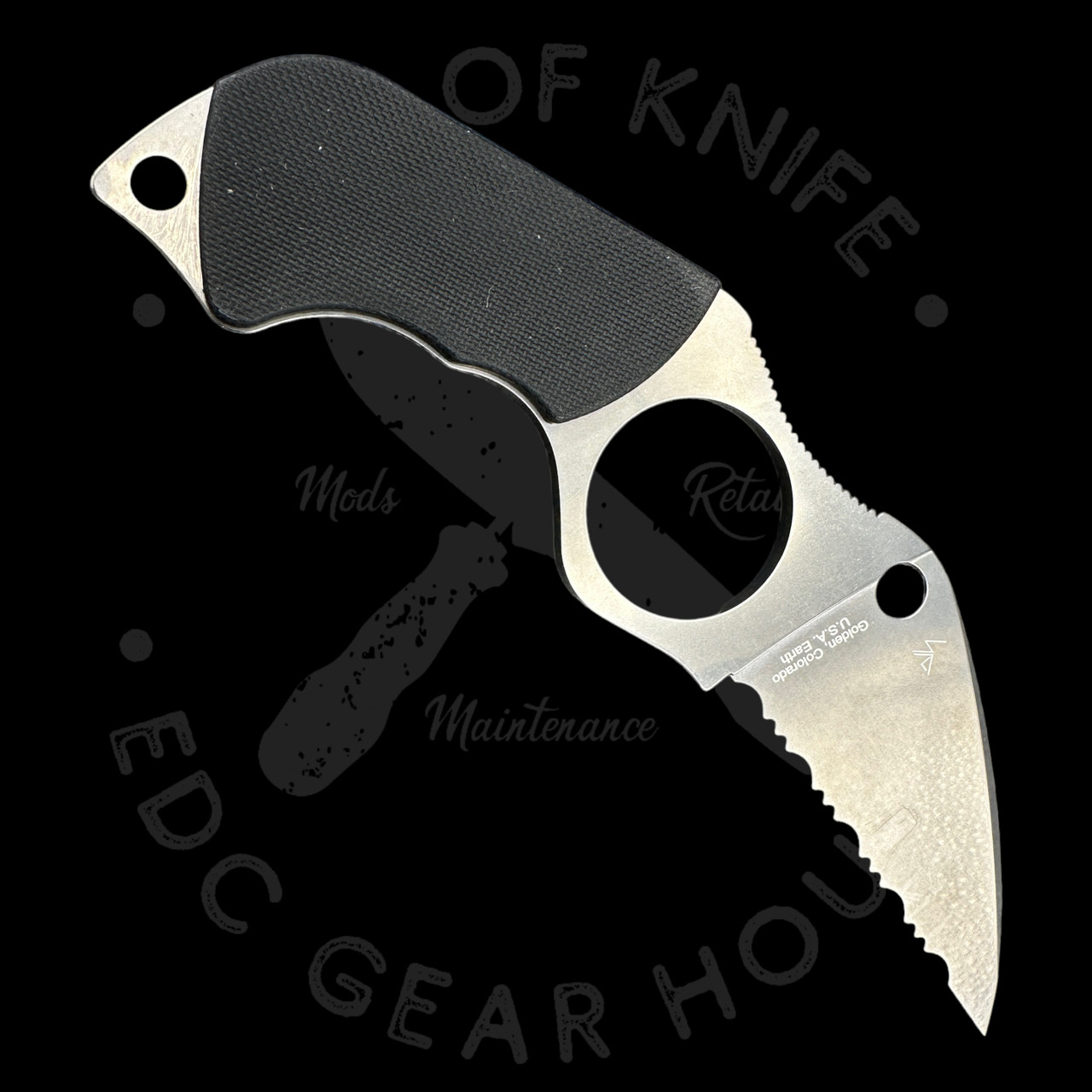 Spyderco Enuff 2 Fixed Blade Knife 3.93 VG10 Leaf Shaped Serrated Blade,  Black FRN Handles, Polymer Sheath - FB31SBK2 - Way Of Knife & EDC Gear House