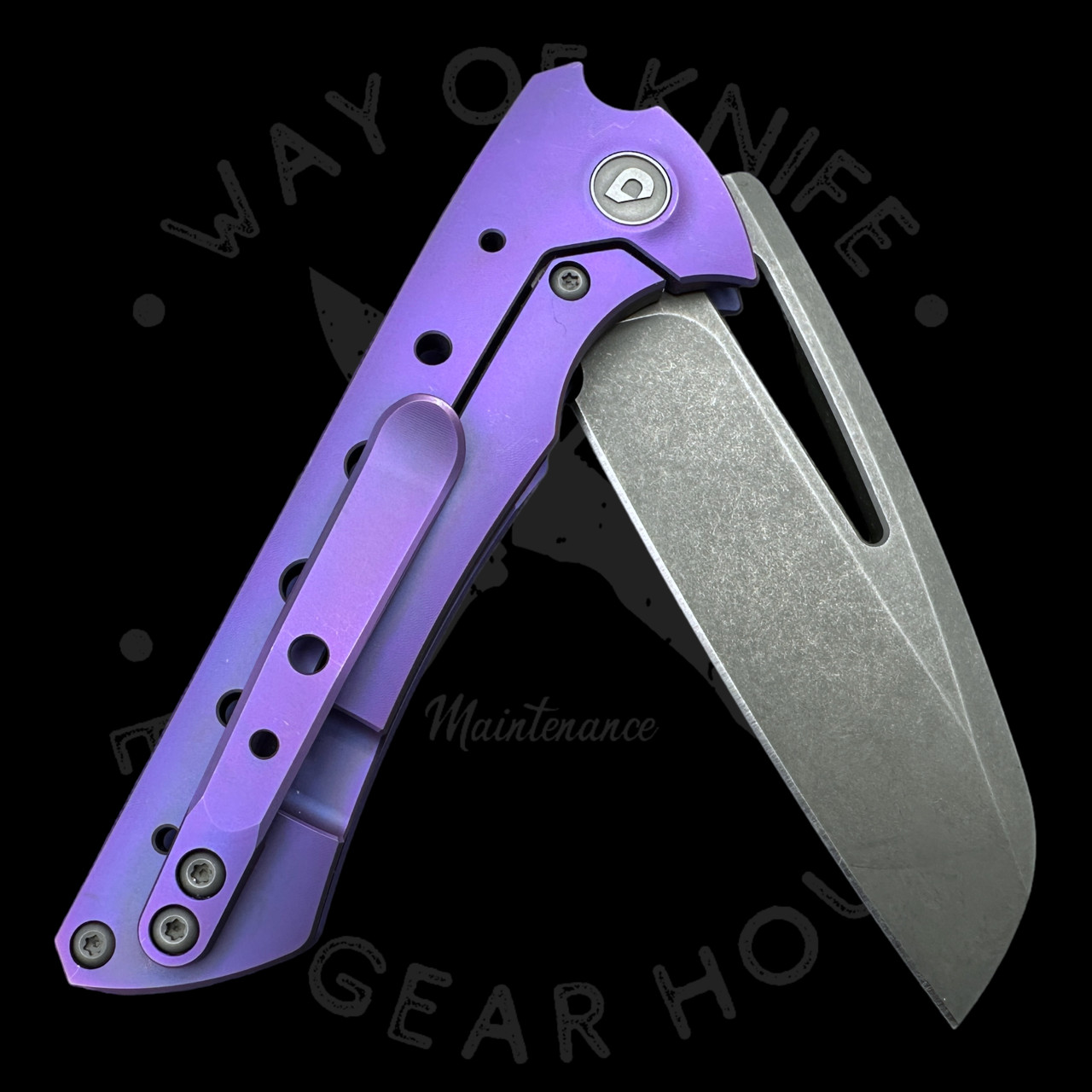 Pre Owned* Drop + Gavko Nurse Titanium Frame Lock Knife Purple