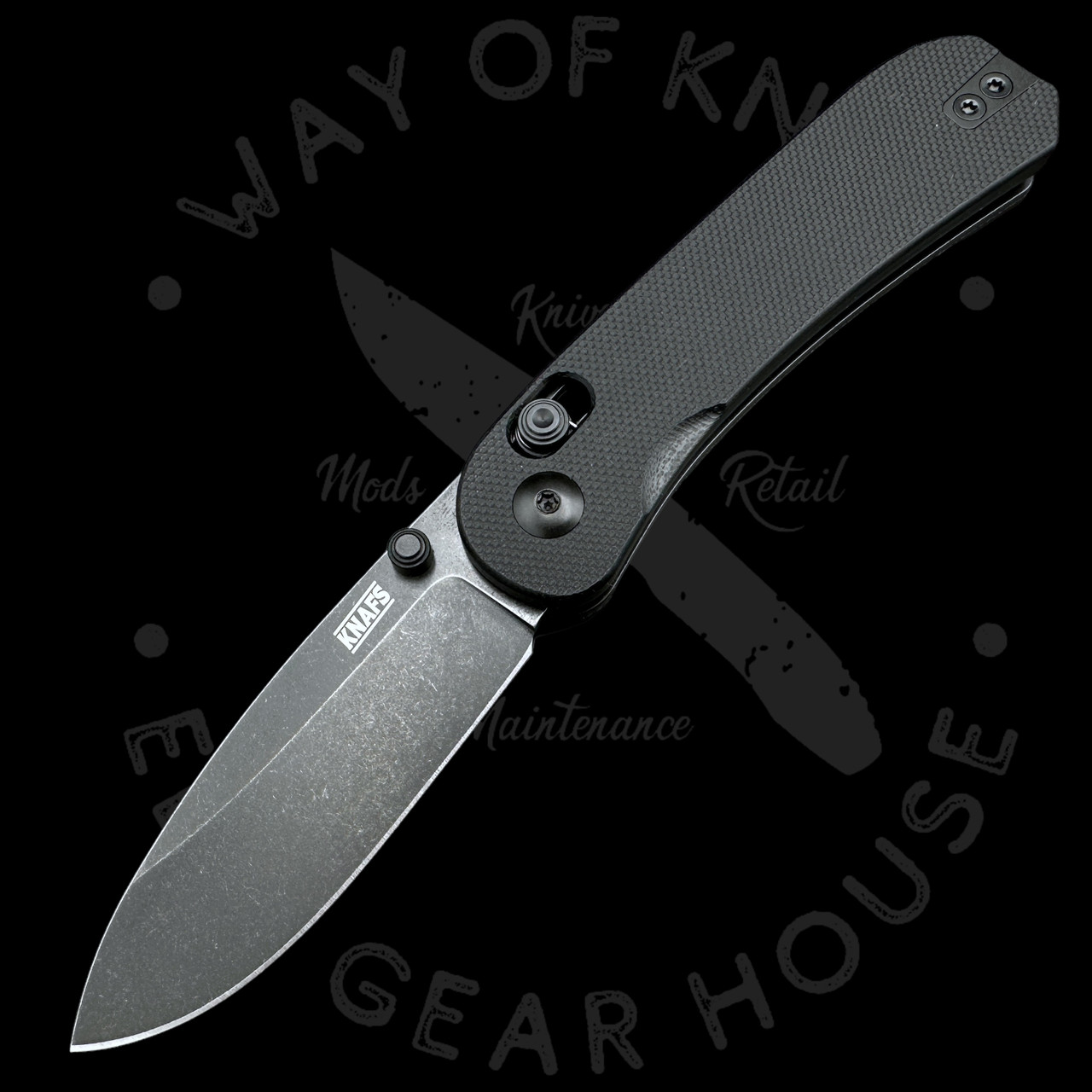 Knafs Lander 3 Drop Point Clutch Lock Knife Black G-10 (2.75