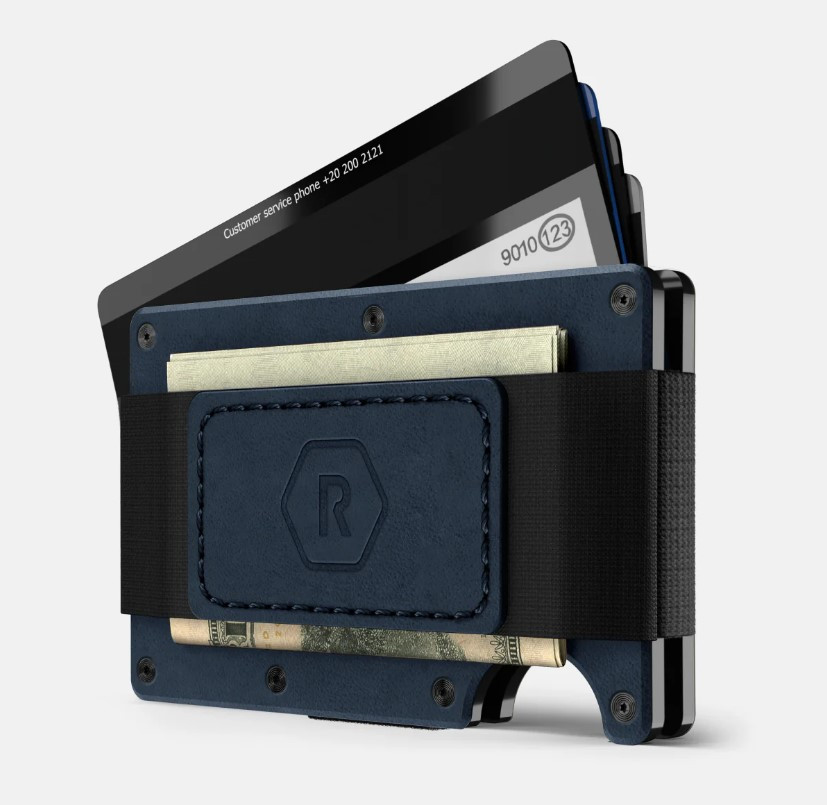 The Ridge Wallet Cobalt Blue Leather - Cash Strap - Way Of Knife