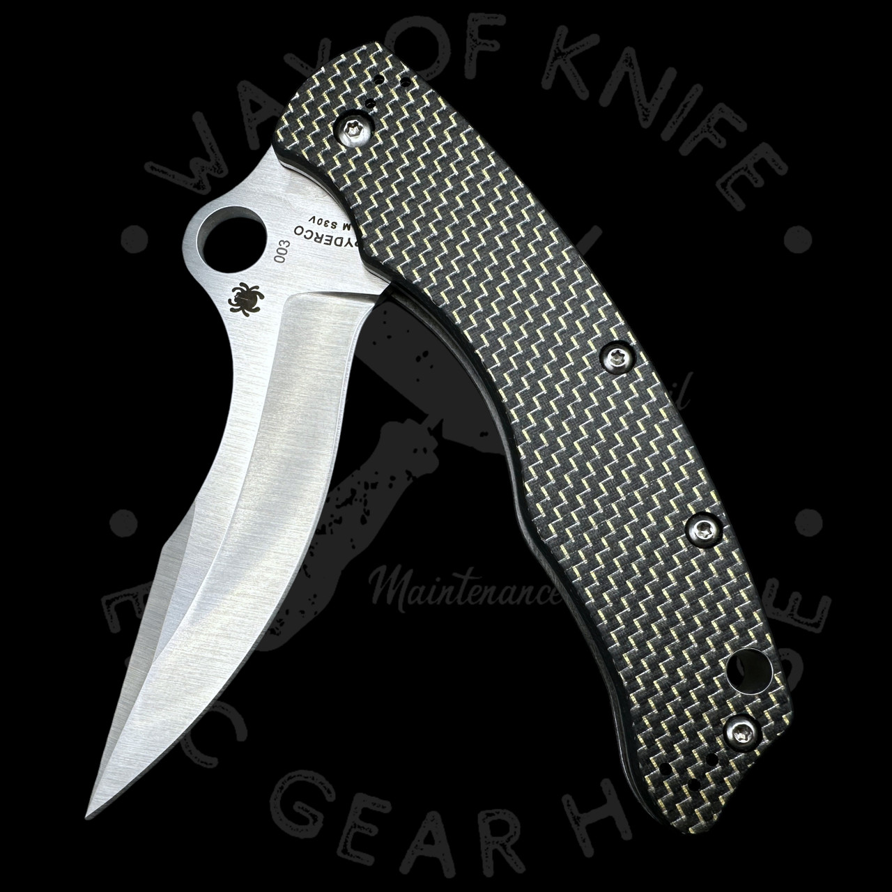 Pre Owned* 003 Spyderco Szabo Folder CF/G-10 Laminate S30V (4.60