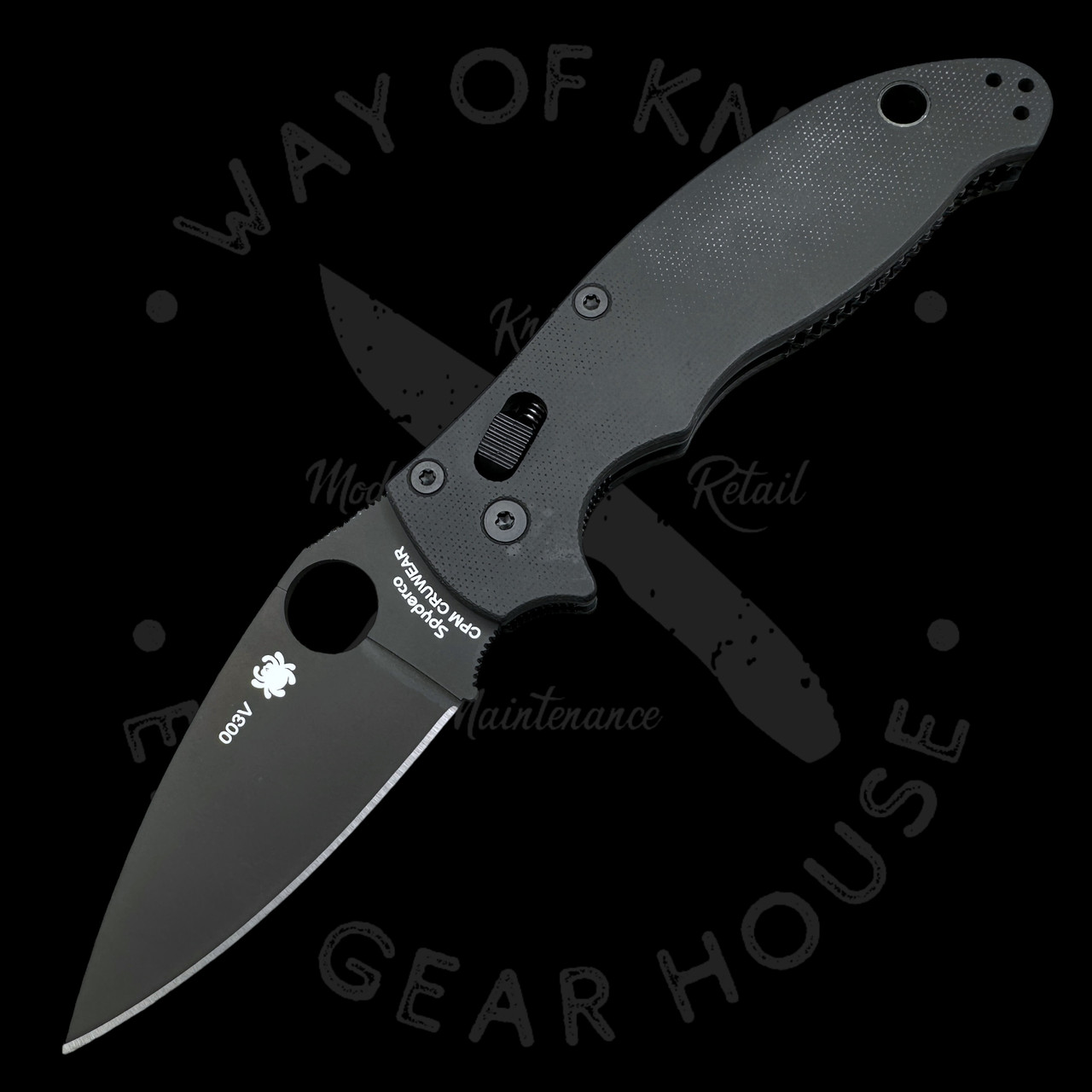 Pre Owned* 003 Spyderco Manix 2 Smooth G-10 CPM Cru-Wear (3.37 