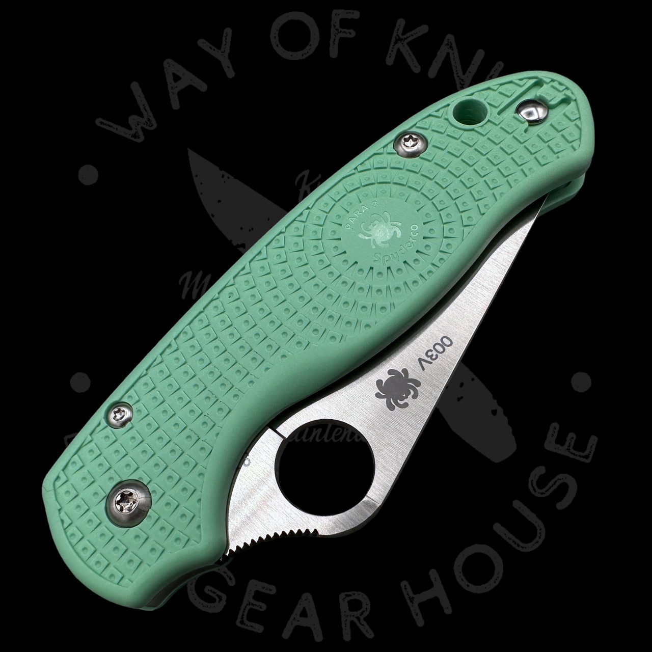 Pre Owned* 003 Spyderco Para 3 Lightweight Jade FRN CPM M4 (2.92