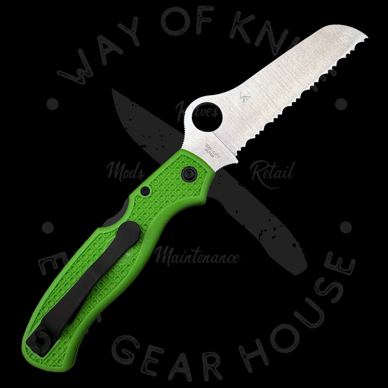 Pre Owned* 003 Spyderco Atlantic Salt Green FRN Spyderedge LC200N