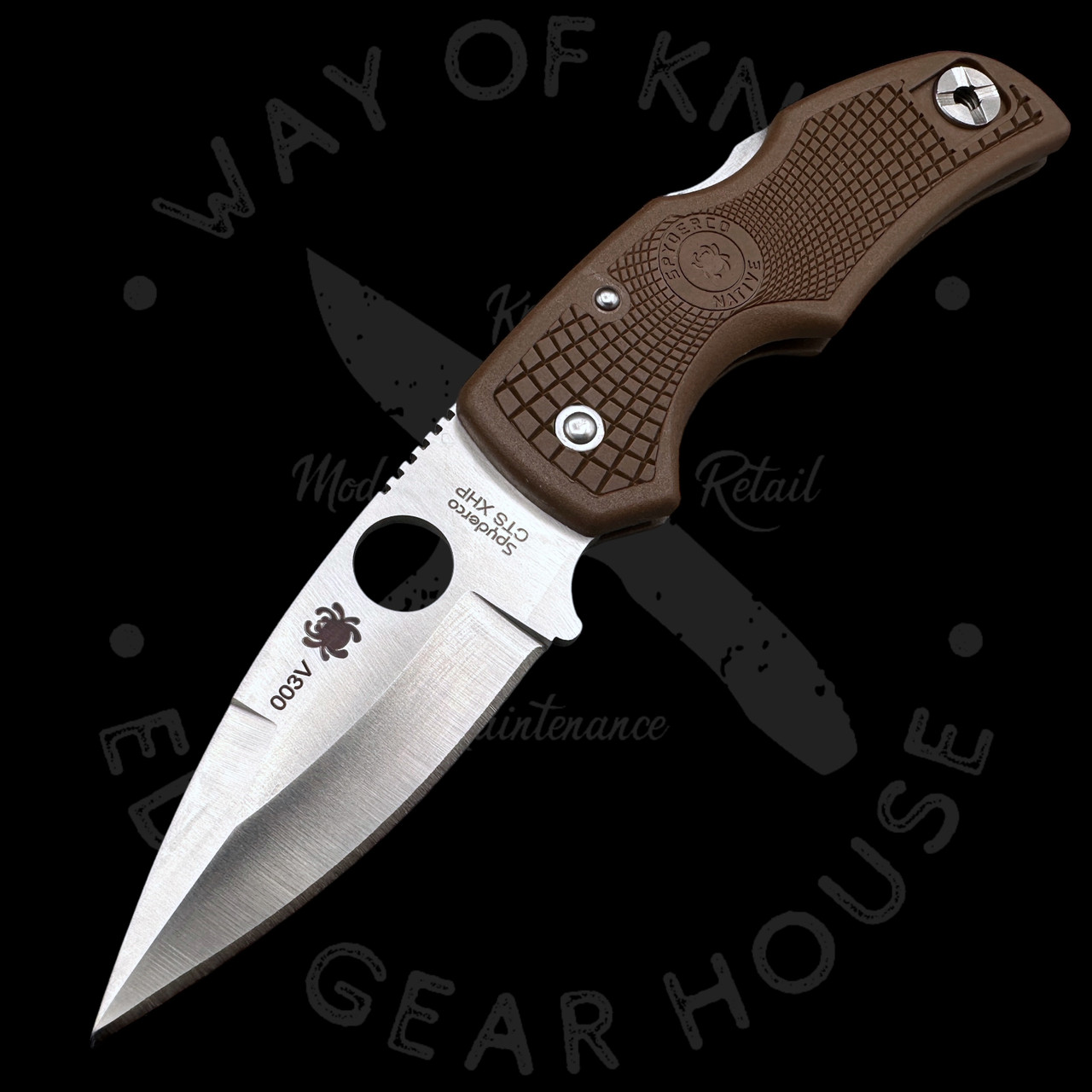 Pre Owned* 003 Spyderco Native Lightweight Brown FRN Spearpoint
