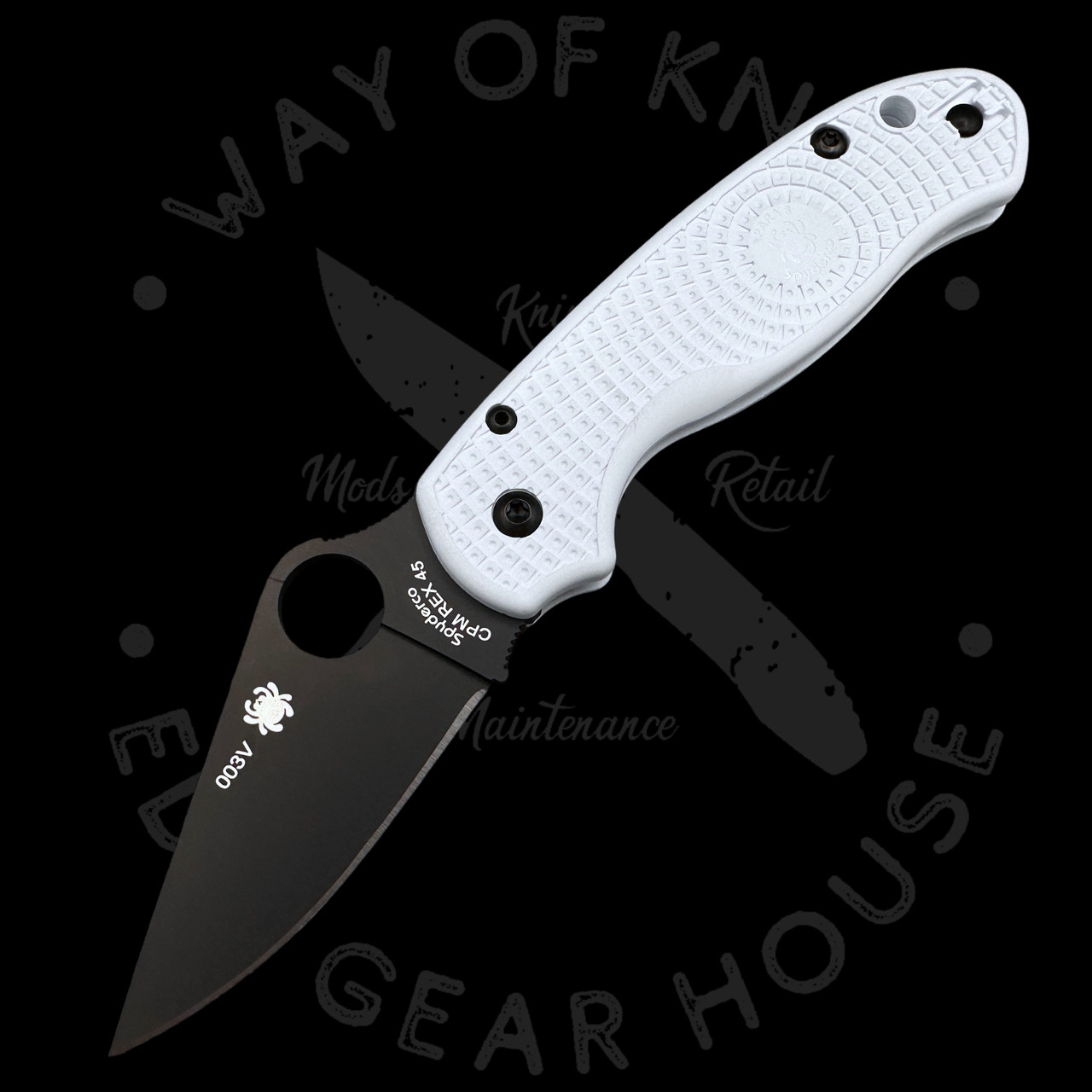 Pre Owned* 003 Spyderco Para 3 Lightweight White FRN REX45 (2.95