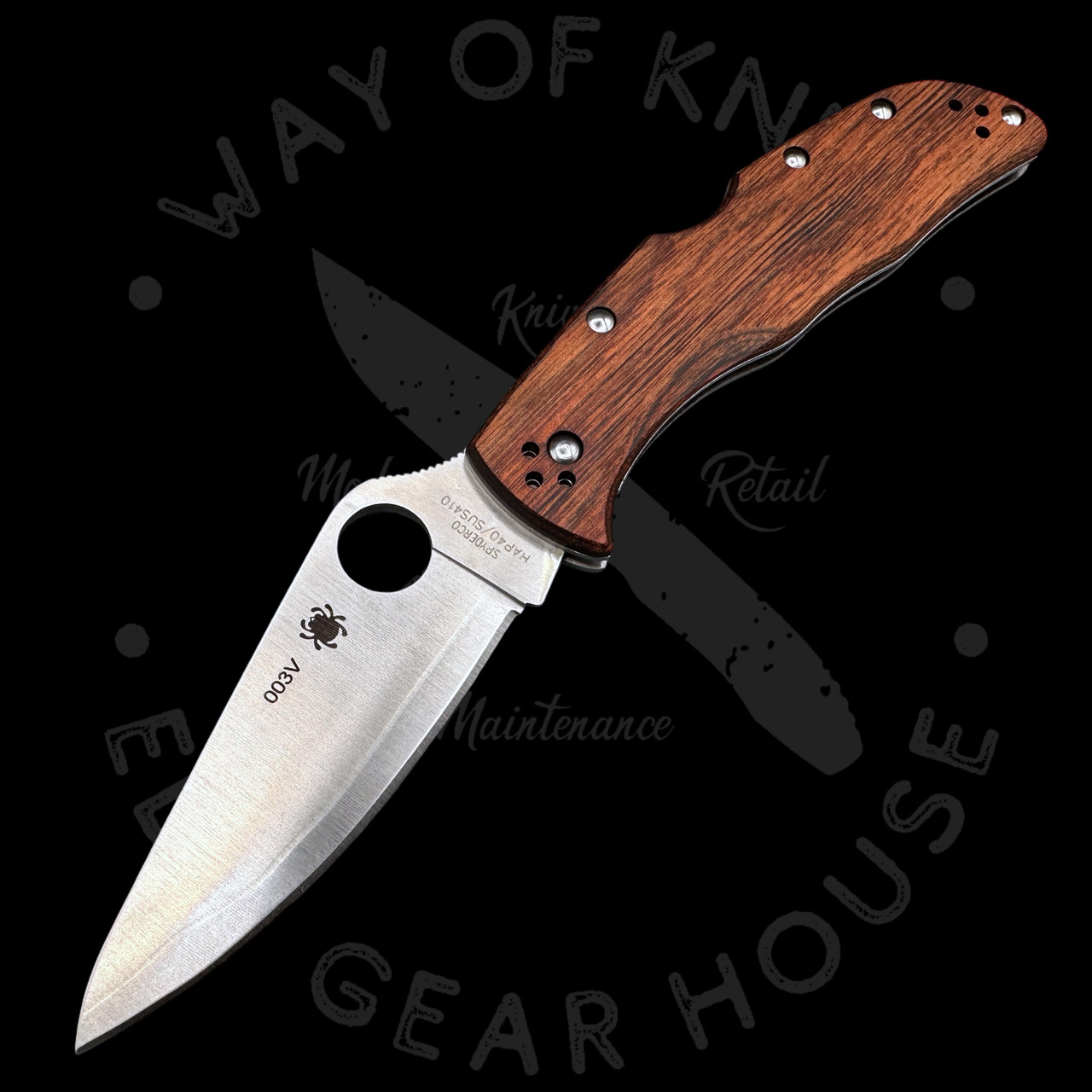 Pre Owned* 003 Spyderco Endela Pakkawood HAP40/SUS410 (3.42