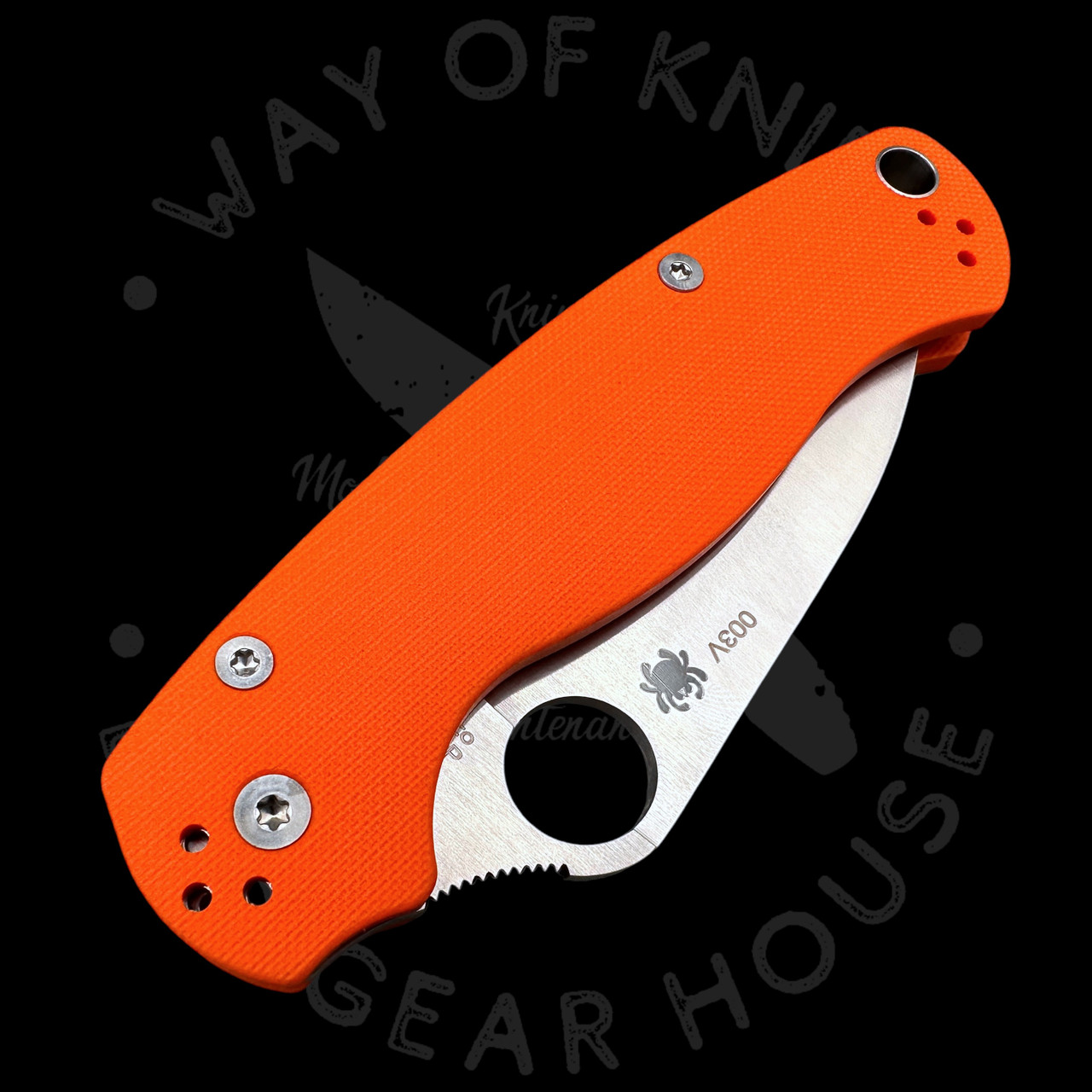 Pre Owned* 003 Spyderco Paramilitary 2 Orange G-10