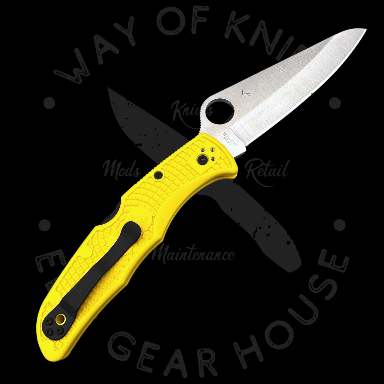 Pre Owned* 003 Spyderco Pacific Salt 2 Yellow FRN H1 (3.78