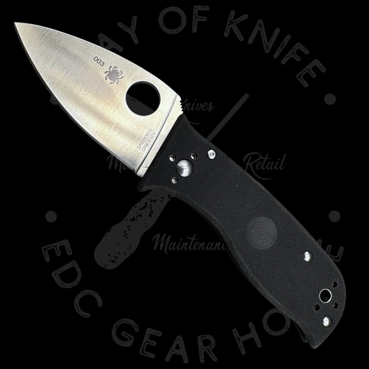 Pre Owned* 003 Spyderco Lil' Temperance 3 Black G10 Handles