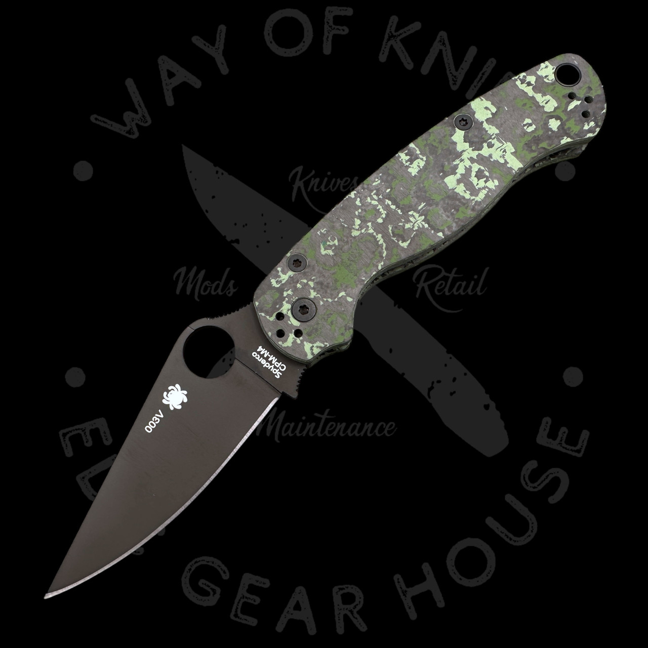 Pre Owned* 003 Spyderco Paramilitary 2 Jungle Wear Carbon Fiber M4
