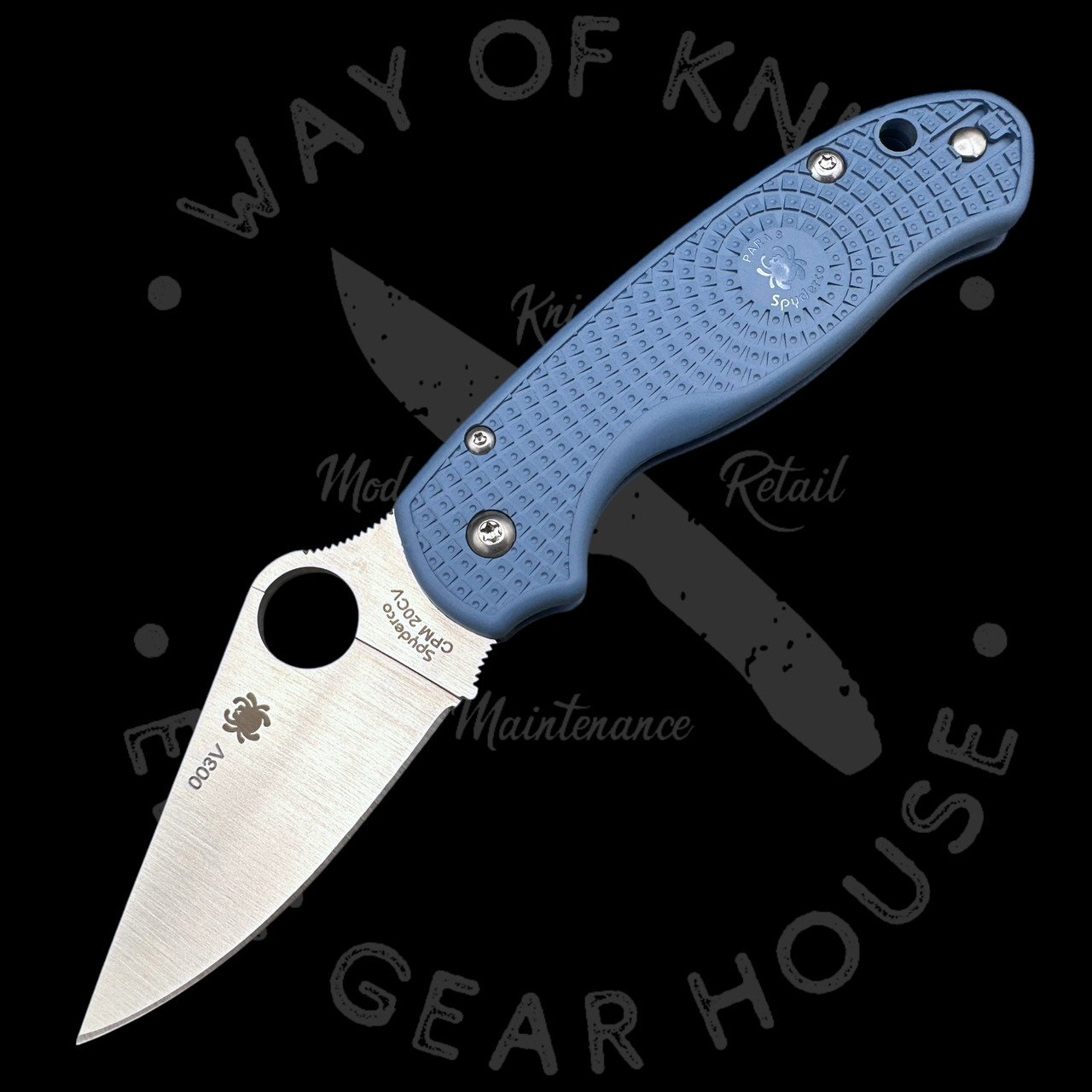 Pre Owned* 003 Spyderco Para 3 Blue FRN 20CV (2.92