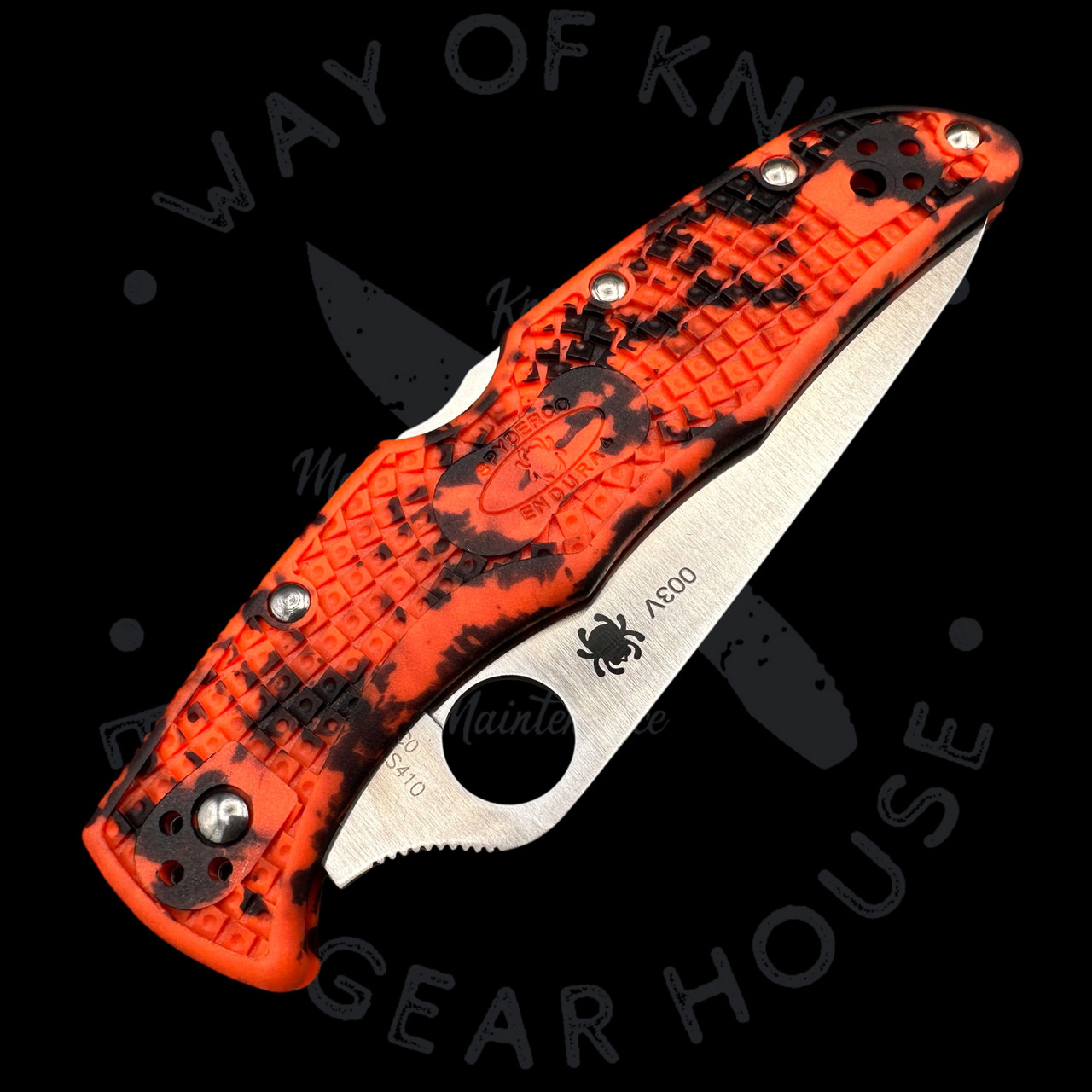 Pre Owned* 003 Spyderco Endura Zome Orange Black HAP40/SUS410 (3.8