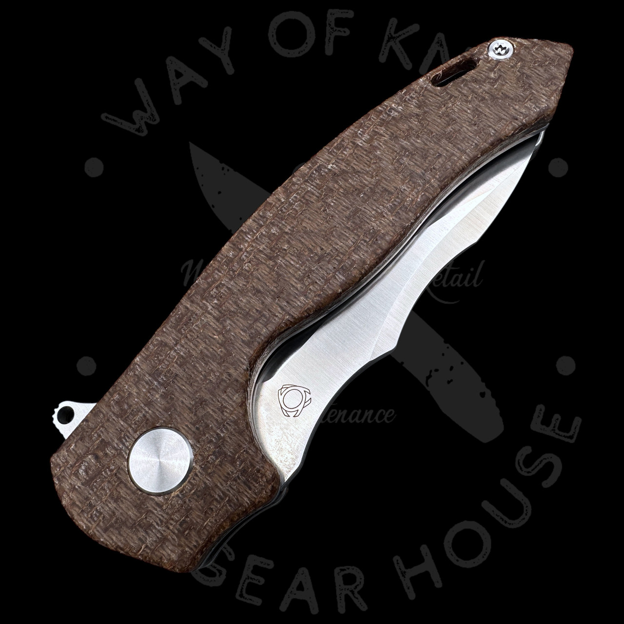 Pre Owned* SixLeaf SL-02 Folder Brown Linen Micarta D2 (3.46