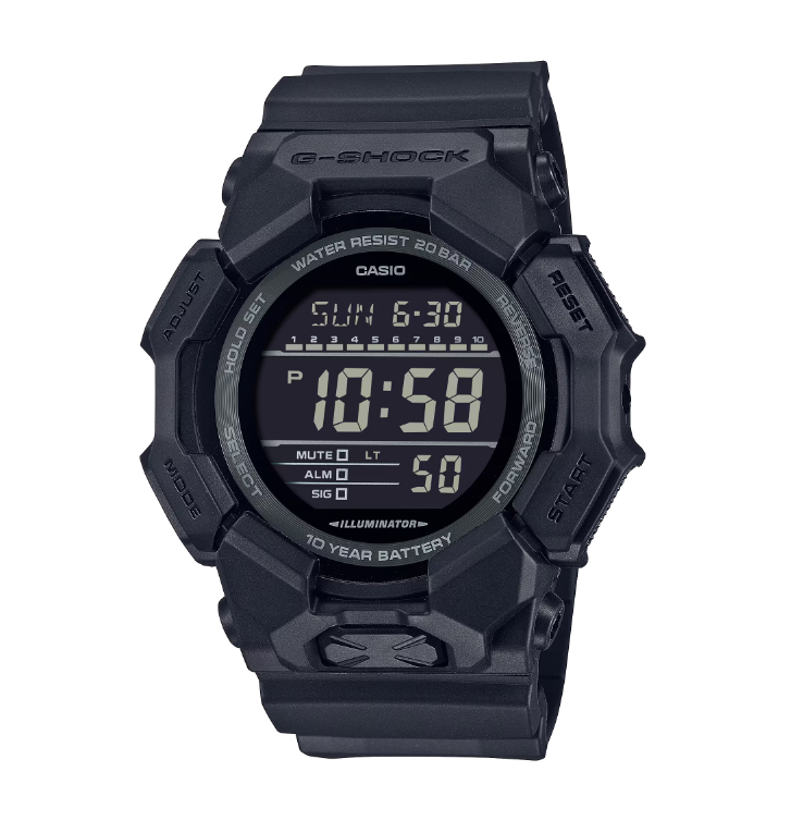 Casio G-Shock GD010-1 Black Digital Watch 10 year battery - Way Of