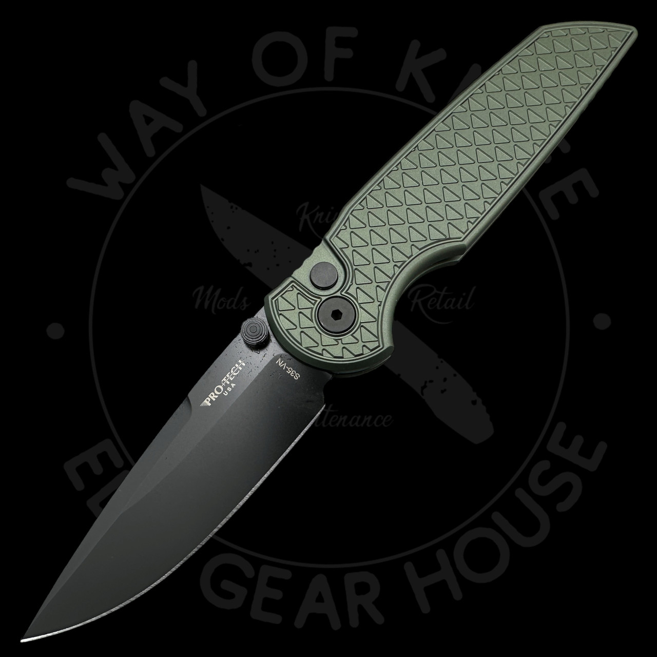 Pro-Tech Integrity Thumbstud Manual Relic Textured Green Aluminum
