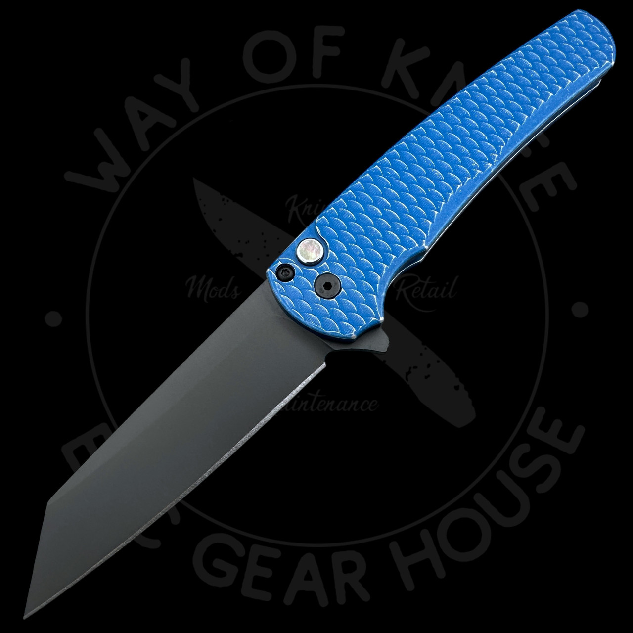 Pro-Tech Malibu Button Lock MagnaCut Knife Blue Dragon Scale Al