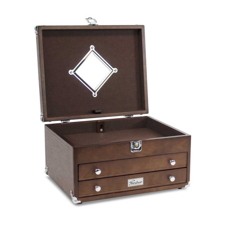 Gerstner GI‑T14‑D Dark Oak 2‑Drawer EDC Storage Case