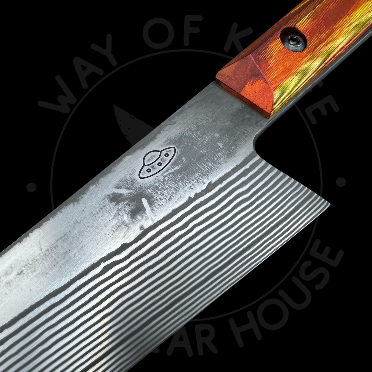 Vandal Blades Custom Series Damasteel Gyoto Anodized Aluminum