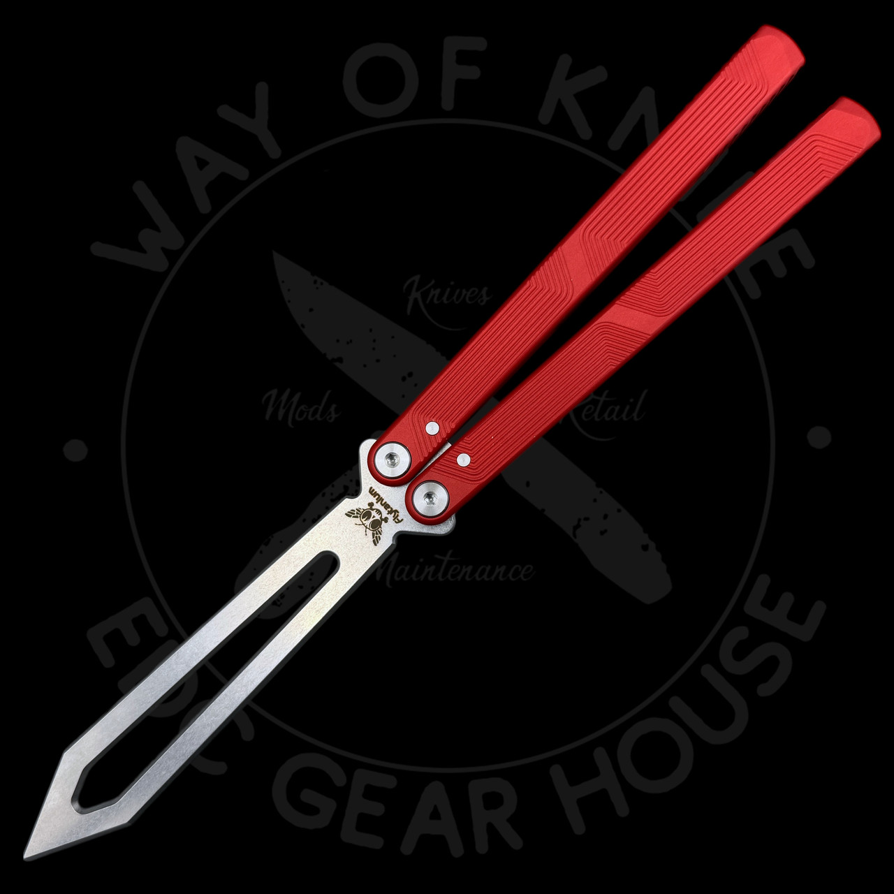 Flytanium Zenith Stonewashed Balisong Trainer – Lava Red