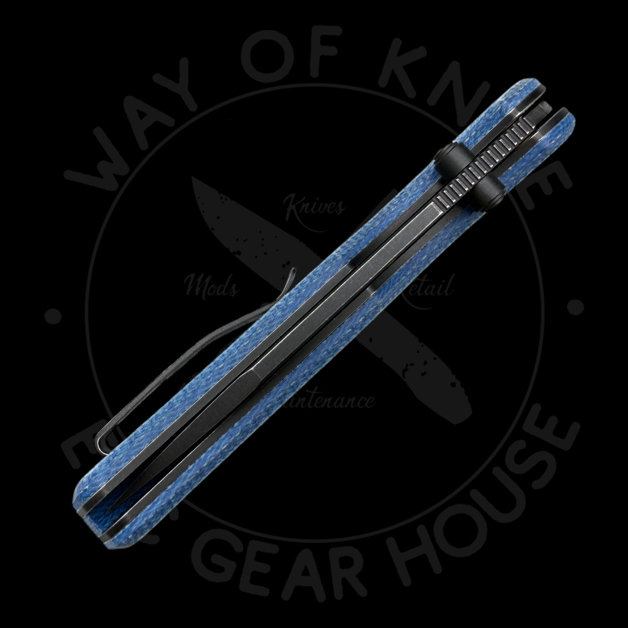 Pre Owned* CMB Explorer Crossbar Lock Folder Blue Micarta 14C28N