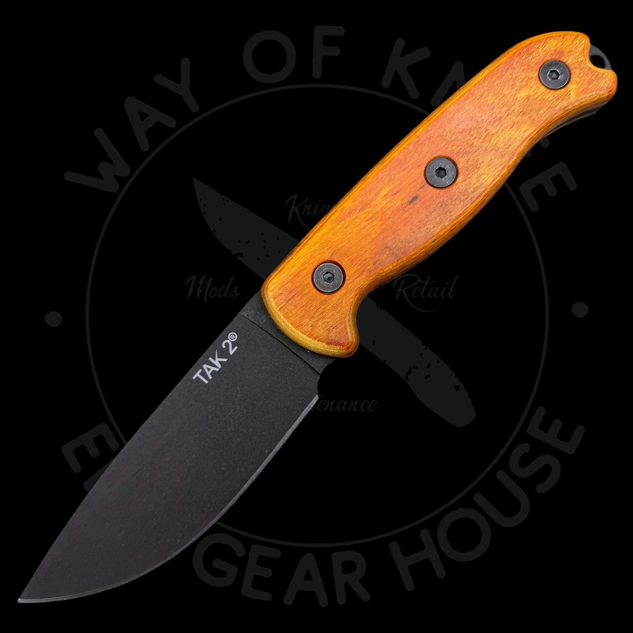 Ontario TAK 2 Fixed Blade Knife Hardwood w/ Leather Sheath (4.4