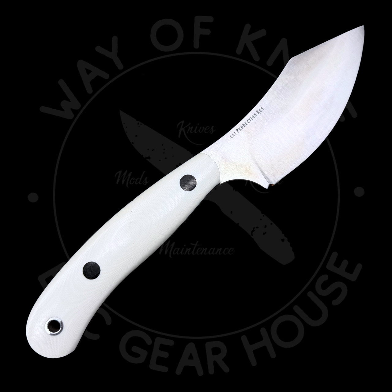 Pre Owned* Bark River JX6 II Fixed Blade Ivory Linen Micarta Black