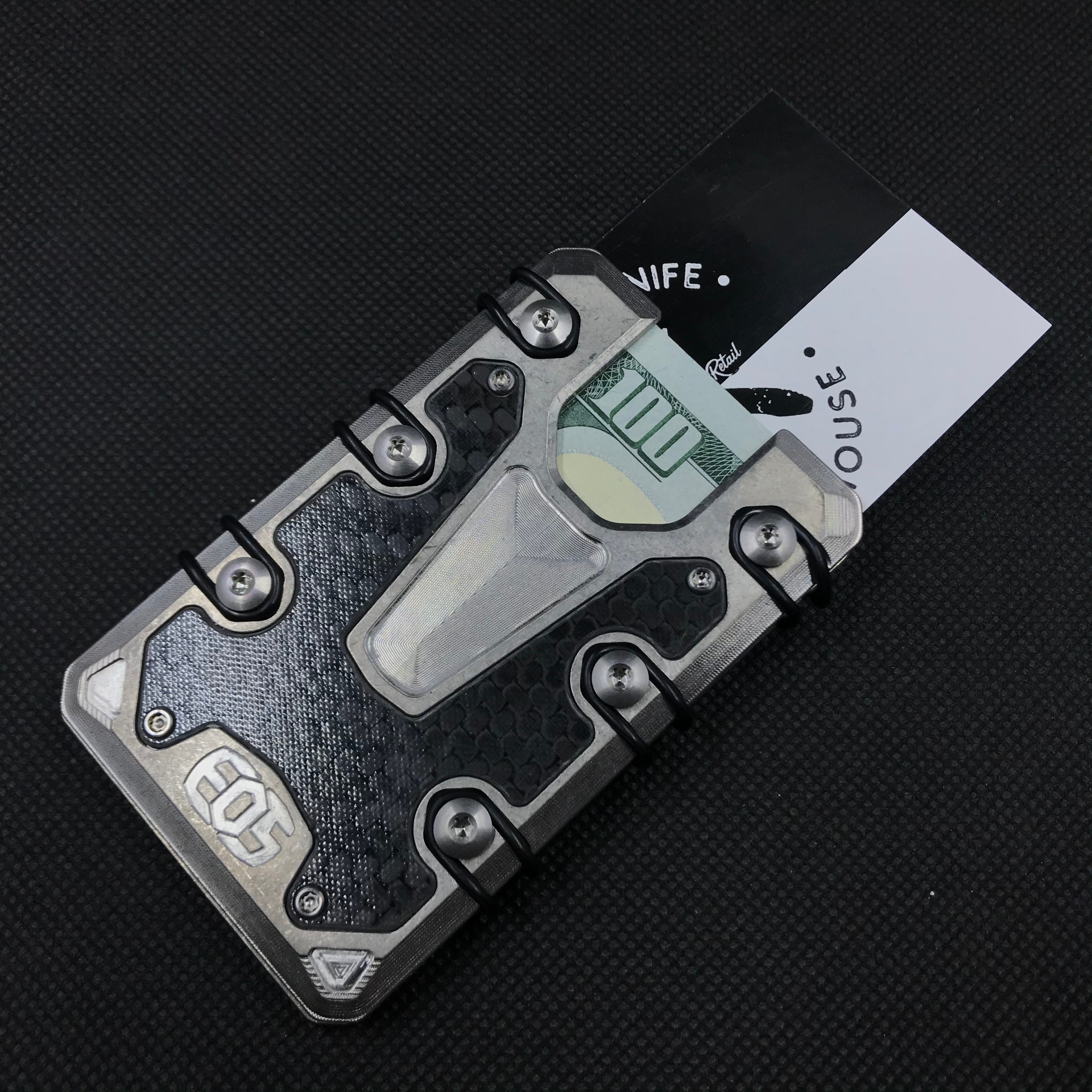 EOS Wallet 3.0 Stonewashed Carbon Fiber Titanium - Way Of Knife & EDC ...