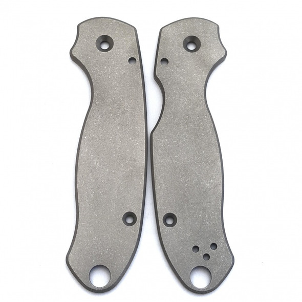 Flytanium Classic Flat Titanium Spyderco Para 3 Scales (Stonewash)