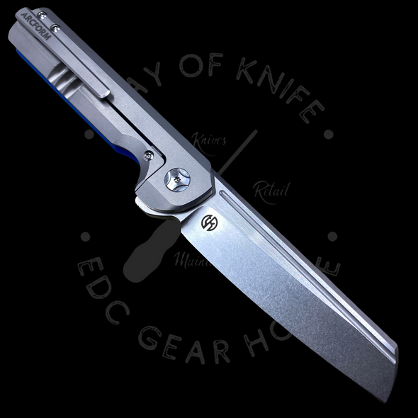 Arcform Slimfoot Ti Frame Lock Blue G-10 Flipper (3.5in Two Tone)