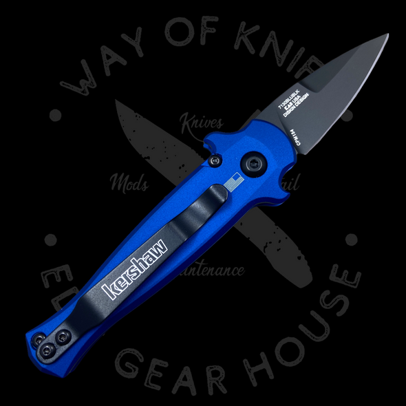 Kershaw Launch 12 CA Legal Mini Stiletto Automatic Knife Blue/CF (1.9" Black SW)