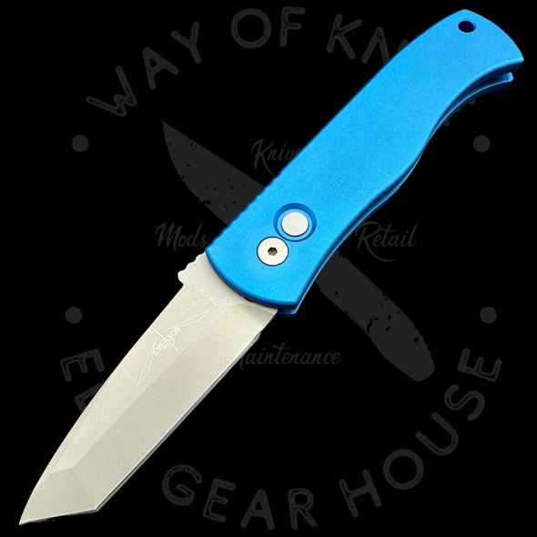 Pro-Tech Emerson CQC-7 Tanto Automatic Knife Blue (3.25" Bead Blast)